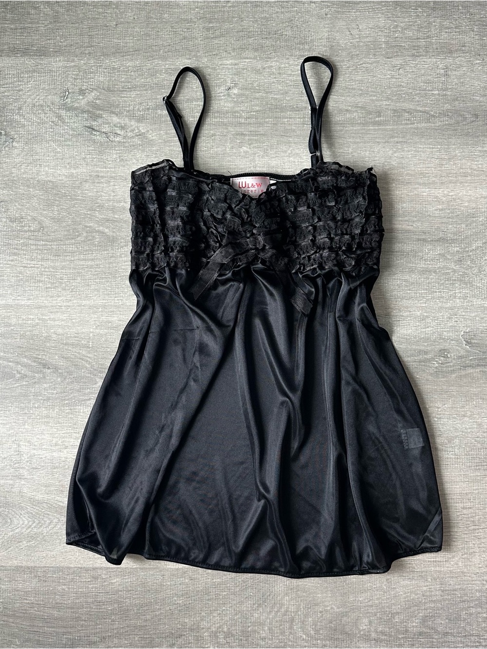 WL&W Black Lace-Top Babydoll Satin Chemise whimsigoth